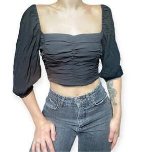BUY 1 • GET 1 FREE - Aritzia Wilfred black ruffle half sleeve blouse